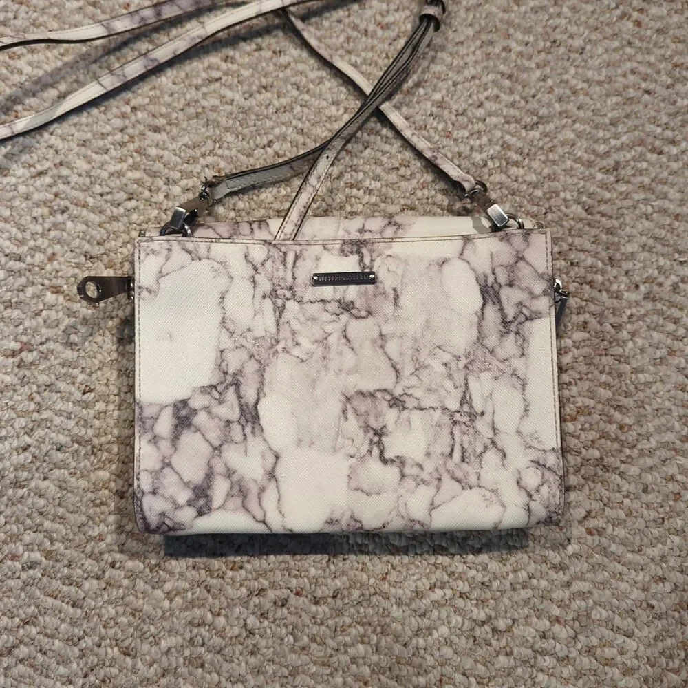 Rebecca Minkoff Avery Marble Print Envelope Crossbody Purse Bag